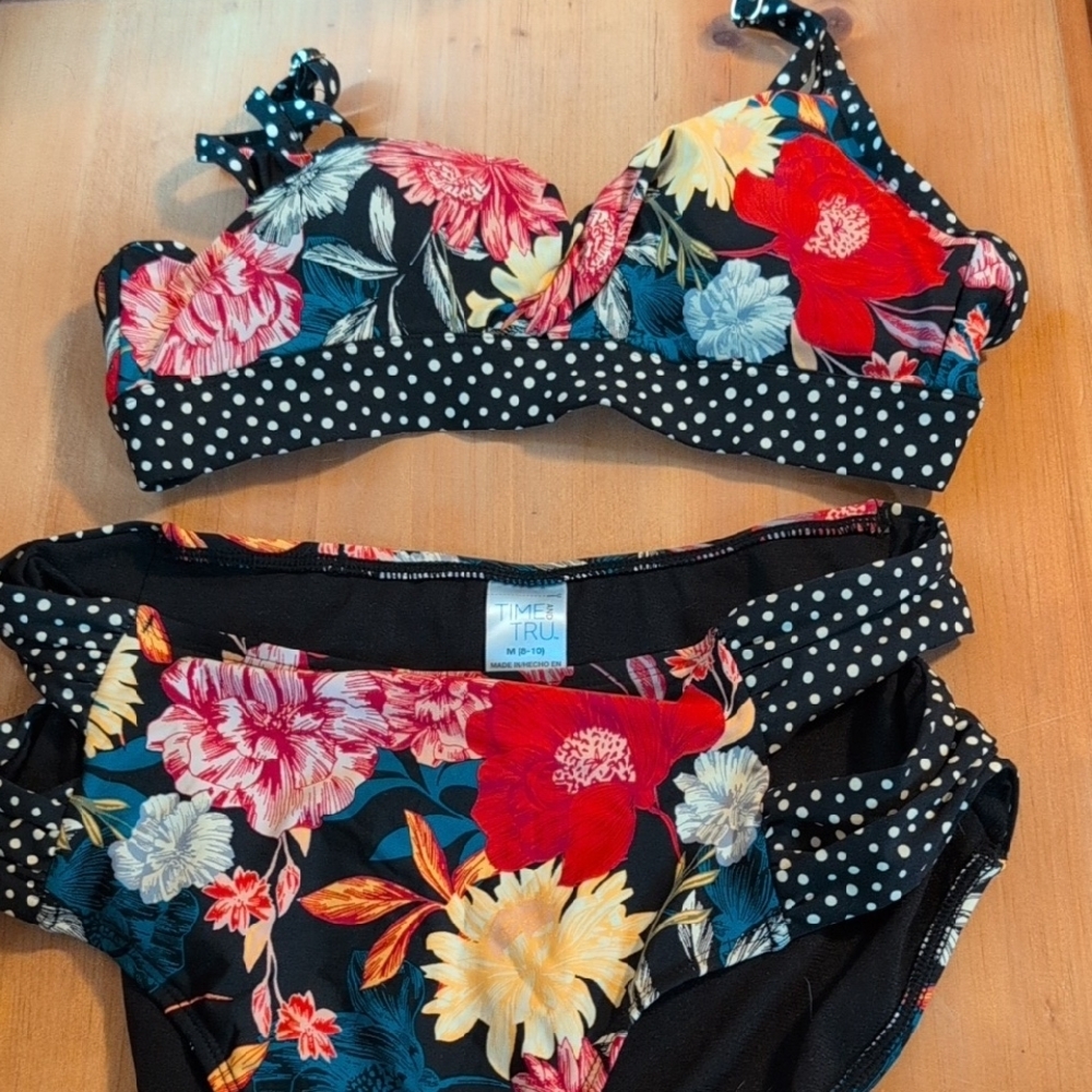 Floral Polka Dot Bikini Set